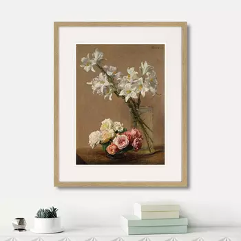 Картина Roses and Lilies, 1888г. (42х52 см)