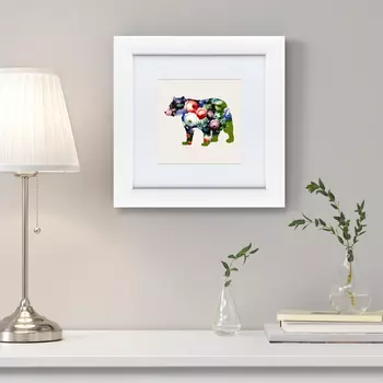 Картина Русская Краса, Медведь В Цветах №2 (35х35 см)