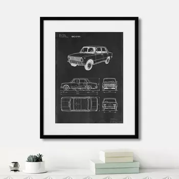 Картина ВАЗ 2101, для выпуска 1970г., 2017г. (42х52 см)