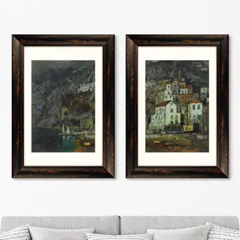 Картина Вид Амальфи, 1925г. (50,5х70,5 см - 2 шт)