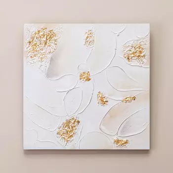 Картина Золото на белом (60х60х3 см)