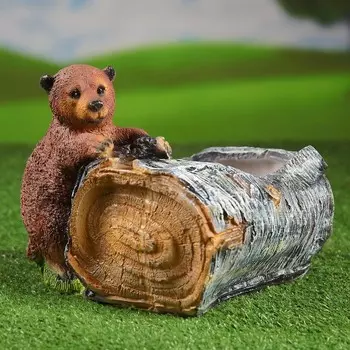 Кашпо Береза с мишкой (23х23х23 см)