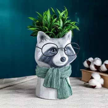 Кашпо Енот в очках (1600 мл)