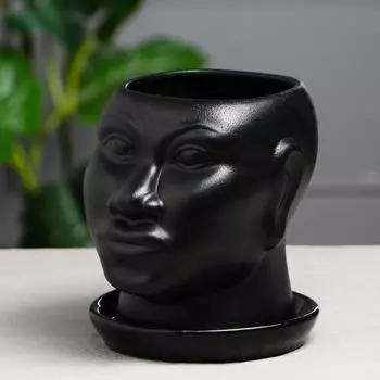 Кашпо Голова африканки (17х15х17 см)