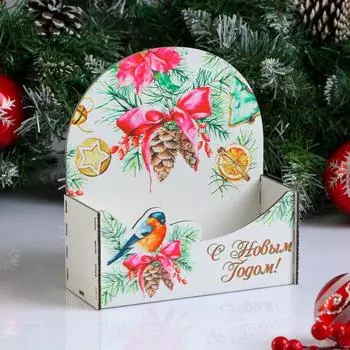Кашпо Новогоднее. Конверт Снегирь (18х7х20 см)