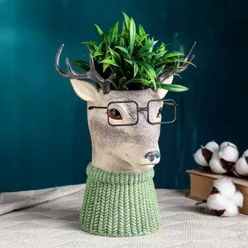 Кашпо Олень в очках (22х15х26 см)