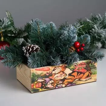 Кашпо Символ года 2022.Два тигра (9 см)