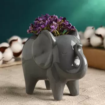 Кашпо Слон серый (450 мл)