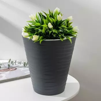 Кашпо Валенсия цвет: антрацит (21х21х24 см)