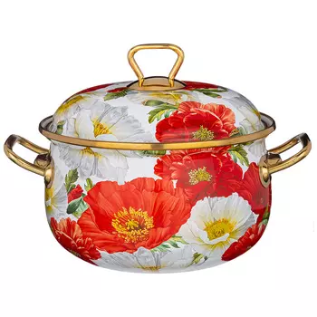 Кастрюля эмалированная с крышкой Маки (18 см)