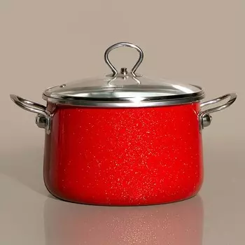 Кастрюля Deluxe цвет: красный (2200 мл)