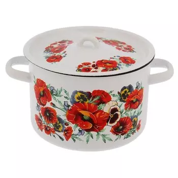 Кастрюля Маки. Мечта цвет: белый (22х28х16 см)