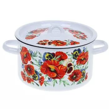 Кастрюля Маки Мечта цвет: белый (29х29х14 см)