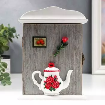 Ключница Чайничек с розами (15х6х21 см)
