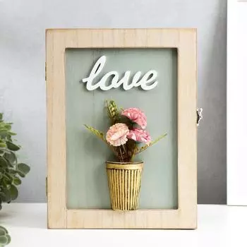 Ключница Цветы в горшке - Love (6х20х26 см)