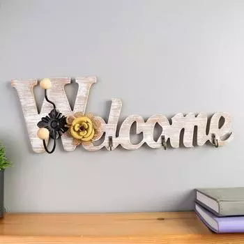 Ключница Добро пожаловать. Цветок в ассортименте (6х41х14 см)