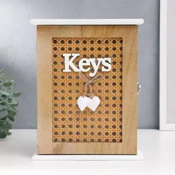 Ключница Два сердца и рогожка (26х19х6 см)