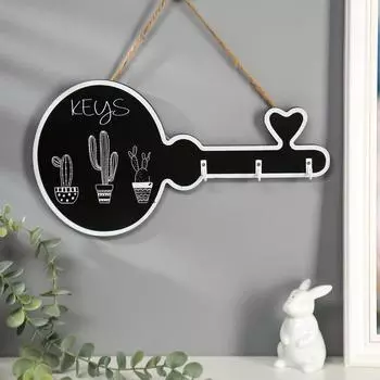 Ключница Кактусы на чёрном (23х3х17 см)