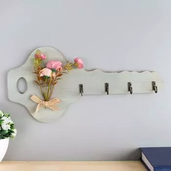 Ключница Ключик с букетом цветов (3х34х17 см)