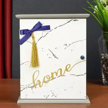 Ключница Мрамор и бант (7х20х24 см)