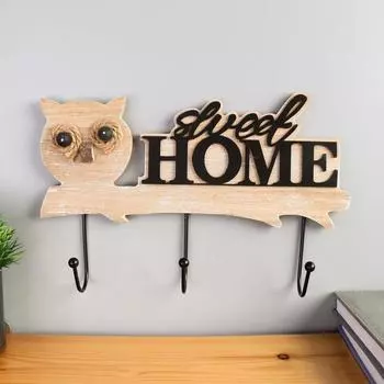 Ключница Очковая сова на веточке в ассортименте (5х30х19 см)