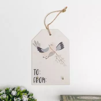 Ключница Птичка и снежинки (15х10х2 см)