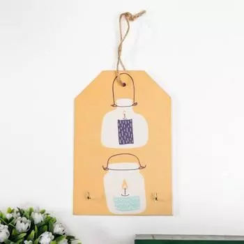 Ключница Свечки в банках (15х10х2 см)