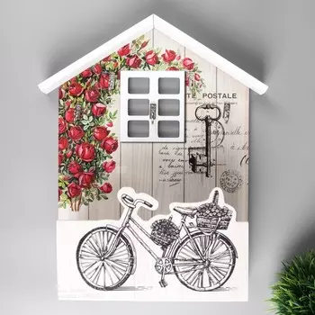 Ключница Велосипед в саду (8х25х31 см)