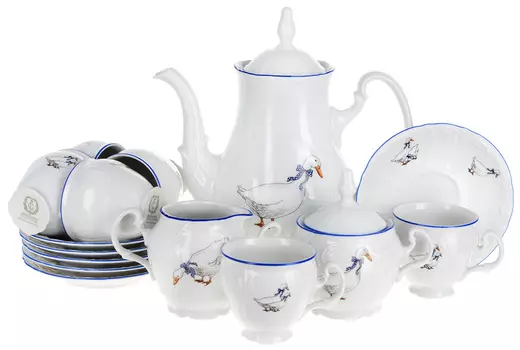 Кофейный сервиз Гуси (15 предметов)