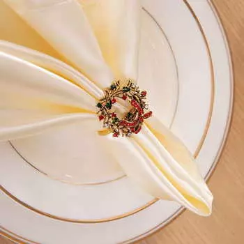 Кольца для салфеток Crown цвет: золотой (Набор из 4-х штук)