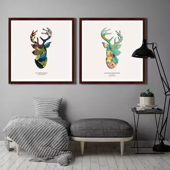 Коллекция Олень, геометрическая красота (79х79 см - 2 шт)