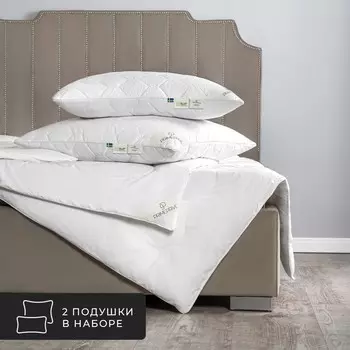 Комплект из 2 подушек Cotton, хлопковое волокно в хлопковом тике (70х70 - 2 шт)