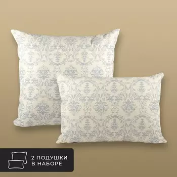 Комплект из 2 подушек Роял найт, овечья шерсть в хлопковом тике (70х70 - 2 шт)