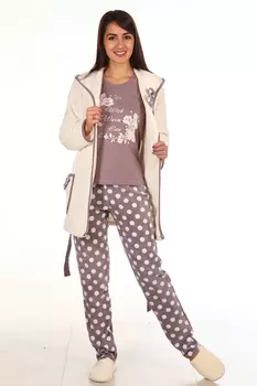 Комплект с халатом Cassius Цвет: Молочный (42)