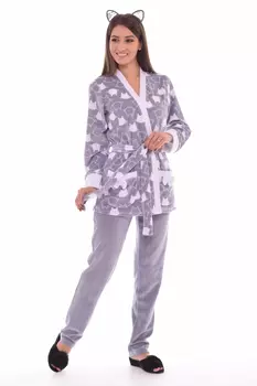 Комплект с халатом Little Цвет: Белый, Серый (54)