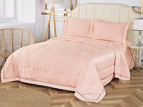 Постельное белье с одеялом Кармен цвет: пудровый (Семейное (2 одеяла-покрывала))