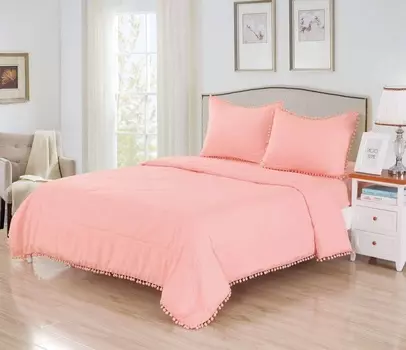 Постельное белье с одеялом Фемида цвет: персиковый (2 сп. евро)