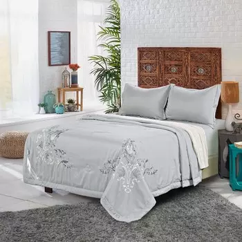 Постельное белье с одеялом Изида цвет: зеленый (семейное (2 одеяла-покрывала))