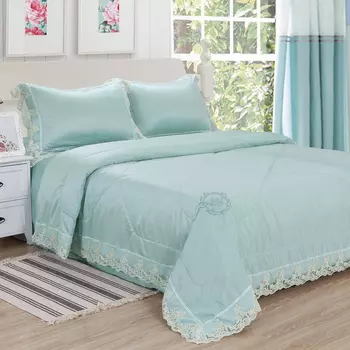 Постельное белье с одеялом Тиара цвет: ментоловый (2 сп. евро)