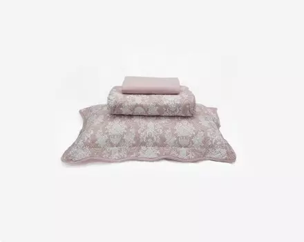 Постельное белье с покрывалом-пледом Доминика цвет: розовый (1,5 спал.)