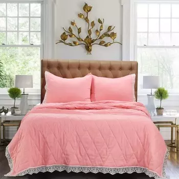 Постельное белье с одеялом Эстель цвет: розовый (2 сп. евро)