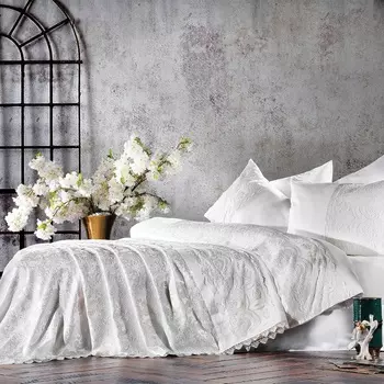 Постельное белье с покрывалом-пледом Linwood цвет: кремовый (2 сп. евро)