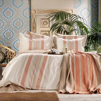 Постельное белье с покрывалом-пледом Moly цвет: кирпичный, бежевый (2 сп. евро)