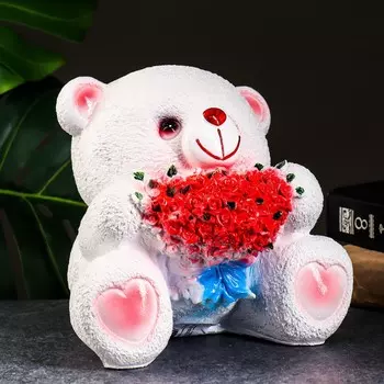 Копилка Мишка с букетом (20х20 см)