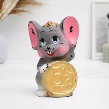 Копилка Мышь с пятаком (12х15х21 см)