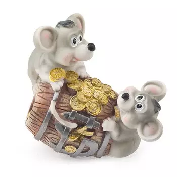 Копилка Мышки на бочке (13 см)