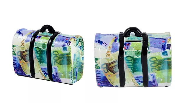 Копилка Саквояж с деньгами (6х13х10 см)