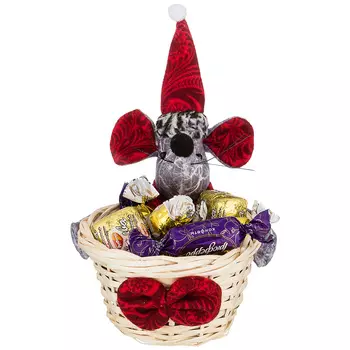 Корзинка Веселые Мышки (11х11х20 см)