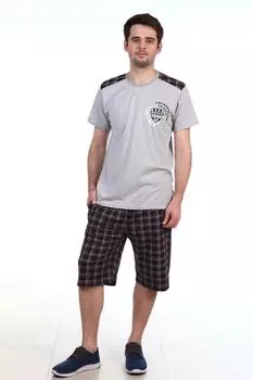 Костюм для дома Lin Цвет: Шоколадный, Серый Меланж (46)