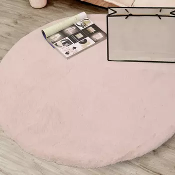 Коврик Плюшевый Светло-розовый (100х100 см)